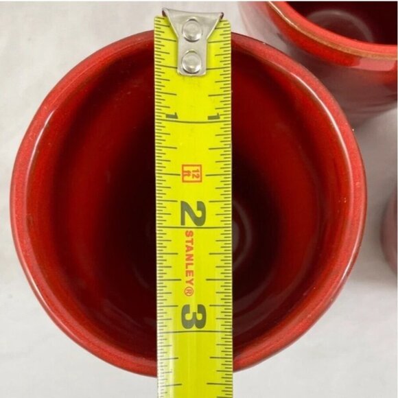 Noemi Ceramiche Handcrafted Ceramic Tumblers Set Of 4 Red Black Glaze Cups Made - Picture 7 of 8